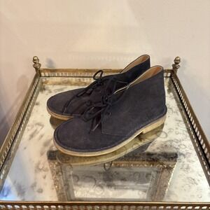 Caja Boots Womens Size 36 EU Navy Blue Suede‎ Chukka Desert Crepe Sole Lace Up